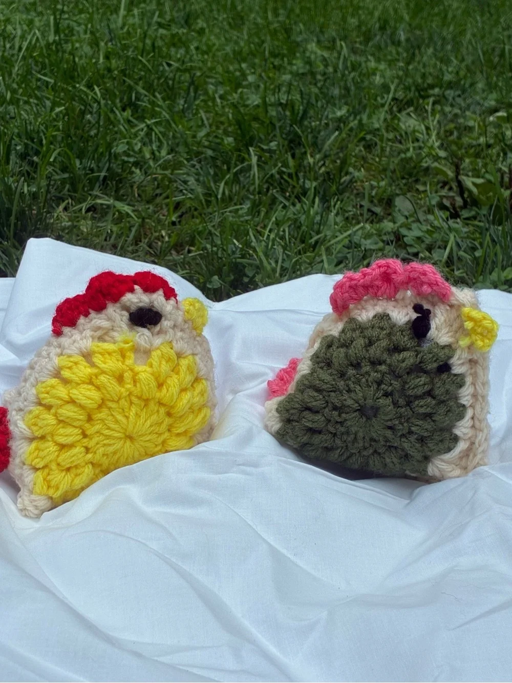 Handmade Small Pet Crochet Toy - Yellow & Green Chick Plush